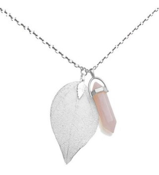 Injoy Jewelry Synthetic Gemstone Necklace - Synthetic Rose Quartz - CF17Y0ASH63