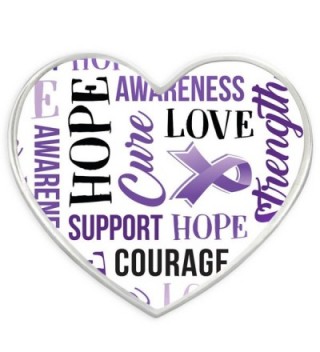 PinMart's Purple Heart w/ Words Domestic Violence Awareness Enamel Lapel Pin - C9182Y84KGS
