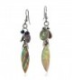 Green Tones Abalone Natural Cluster Earrings