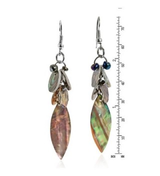 Green Tones Abalone Natural Cluster Earrings in Women's Drop & Dangle Earrings