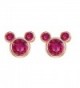 Simulated Ruby Mickey Mouse Stud Earrings In 14K Gold Over Sterling Silver - CH12O2KXRWO