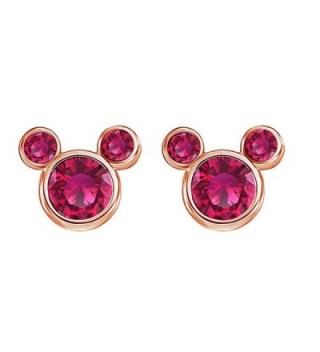 Simulated Ruby Mickey Mouse Stud Earrings In 14K Gold Over Sterling Silver - CH12O2KXRWO