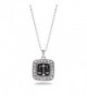 Scale of Justice Lawyer- Judge & Law Student Charm Classic Silver Plated Square Crystal Necklace - C511MCHW99L