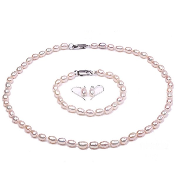 JYX Classic Oval White Cultured Freshwater Pearl Necklace 18" - C017Z2L8D4Q