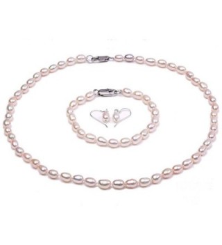 JYX Classic Oval White Cultured Freshwater Pearl Necklace 18" - C017Z2L8D4Q