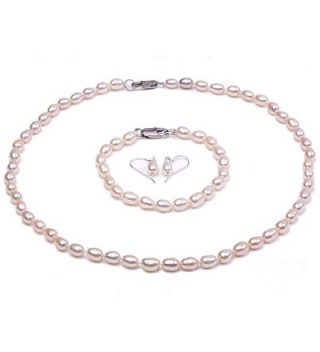 JYX Classic Oval White Cultured Freshwater Pearl Necklace 18" - C017Z2L8D4Q