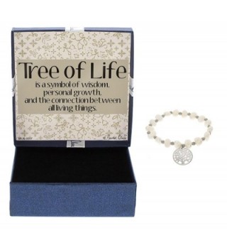 Tree of Life Bracelet Stainless Steel with Simulated Pearls Good Luck Charm Bracelet - CB12O9UND25