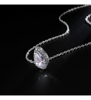 Odette Micro Pave Pear Shaped Solitaire Necklace