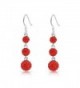 Bling Jewelry Red Crystal Balls Sterling Silver Dangle Earrings - CG119VZZZFH