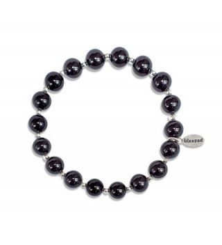 Count Your Blessings Bracelet by Made As Intended - 8MM Onyx Gemstone Beads - CV1879ZZL3I