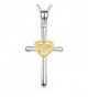 YFN Simple Jewelry 925 Sterling Silver Platinum Polished Celtic Knot Cross Heart Pendant Necklace 18" - C5184G76L0W