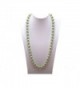JYX 12mm Round Seashell Pearl Necklace 28" - Green - CQ184TR7TDE
