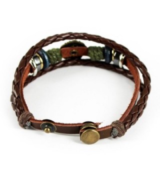 Unique Braided Leather Adjustable Bracelet in Women's Wrap Bracelets