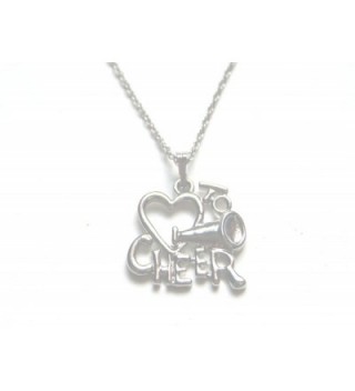 Silver Love To Cheer Cheerleading Chain Necklace (Brand New) - C411FW80SUJ