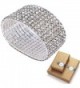 Bridal Rhinestone Stretch Bracelet Silver Tone - Ideal for Wedding- Prom- Party or Pageant - CT125X5UGDJ