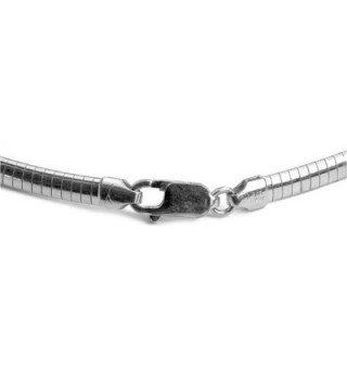 Sterling Silver Italian Omega Inches in Women's Chain Necklaces