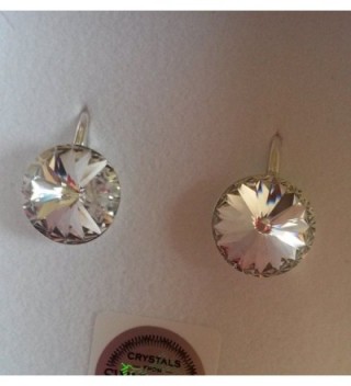 Sterling Swarovski Crystals Leverback Earrings