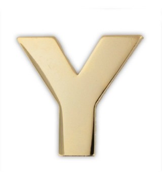 PinMart's Gold Plated Alphabet Letter Y Lapel Pin - CM119PEMFLL