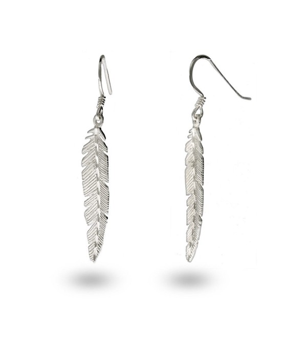 Sterling Silver Feather Earrings - CS11383P3EL