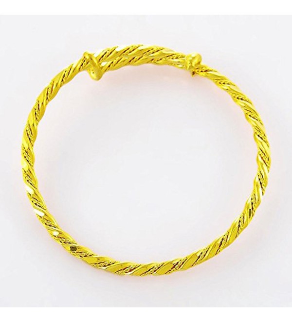 CS-DB 24K Gold Real 24k Yellow Gold Filled Bracelet Rand New Bangle Rope Shape Women Wedding Jewelry - CC1202C0WDH