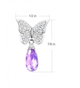 Amethyst February Birthstone Butterfly Earrings
