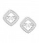 Sterling Silver "Dancing CZ" Square Stud Earrings - C311MXCC98B