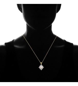 Jewelili Sterling Sapphire Blooming Necklace in Women's Pendants