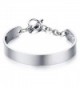 DIB (Free Engraving) Fashion High Polished Stainless Steel Personalized Customized Bracelet 7.5" Silver - CY1835AMRIM