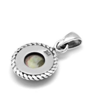 Abalone Sterling Solitaire Pendant Necklace in Women's Pendants