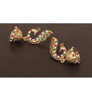 Touchstone Bollywood peacock jewelry earrings in Women's Drop & Dangle Earrings