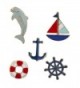 Lux Accessories Goldtone Nautical Shipwreck Sailor Anchor Brooch Pin Set 5PCS - CZ17YSN0MI6