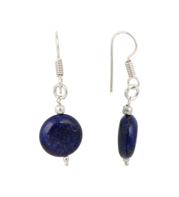 Pearlz Ocean Dyed Lapis Lazuli Gemstone Beads Trendy Dangling Fashion Earrings Jewelry for Women - CW12LGT5XX9