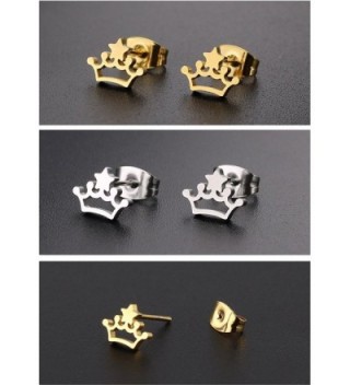 Silver Yellow Gold Plated Stainless Earrings