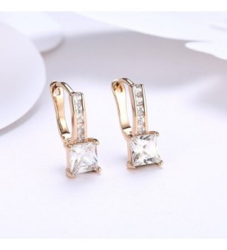 Zirconia Diamond Earrings Champagne DreamSter in Women's Hoop Earrings