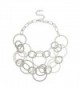 Lux Accessories All Circles Multi Chain Link Statement Necklace - CO11QS4STVL