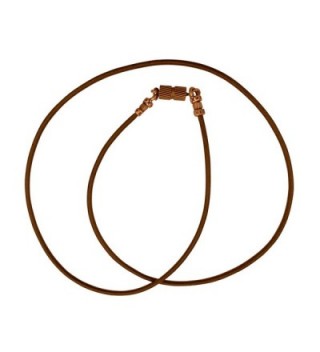 Antique Copper 1.8mm Fine Brown Leather Cord Necklace with Magnetic Clasp - CE17Z4A8TRE