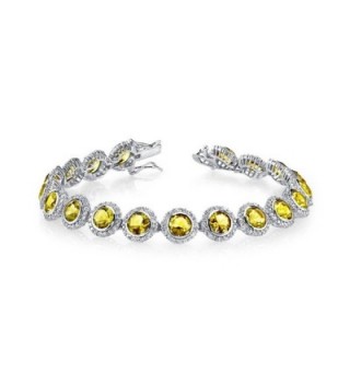 Sterling Silver Canary Zirconia Bracelet