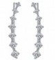CZ Ear Climber Crawler Cuff Wrap Pierced Pins Earrings 7 Cubic Zirconia White Gold Tone Hypoallergenic - CW1824AX2W0