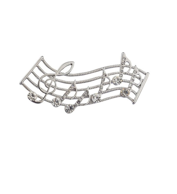 Lux Accessories Silvertone Musical Notes Brooch - CF12EXTIK9D