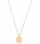 Circle Necklace Gold Plated | Minimalist Necklace with Round Disc Pendant Geometric Minimalist Design - CT187CC30U0