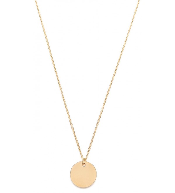 Circle Necklace Gold Plated | Minimalist Necklace with Round Disc Pendant Geometric Minimalist Design - CT187CC30U0