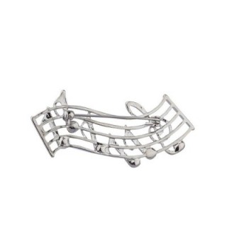 Lux Accessories Silvertone Musical Brooch