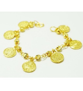 Coins Bracelets Bangle 18k 22k 23k 24k Thai Baht Yellow Gold Plated - C6121H248GN