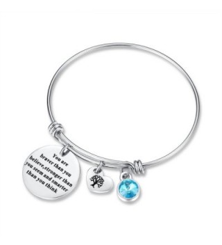 Birthstone Bracelet friendship christmas Aquamarine - Aquamarine March - C81825KDH3Z