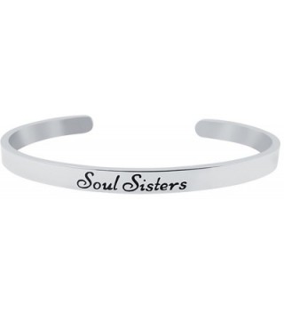 SOUL SISTERS Inspirational Mantra Cuff Bracelet for Best Friends- BFF Besties - Friendship Gifts - CC1879NKHZE