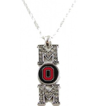 Ohio State Buckeyes Mom Clear Crystal Silver Necklace Jewelry Mothers Day OSU - C611PHO4NUT