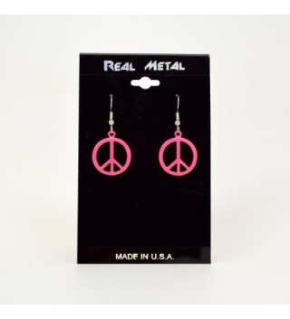 Neon Hippie Peace Dangle Earrings in Women's Drop & Dangle Earrings