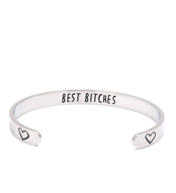 Best Friend Gift Friendship Bracelet Stainless Steel Best Bitchs Bracelet - Bracelet - CD182KKNUMQ