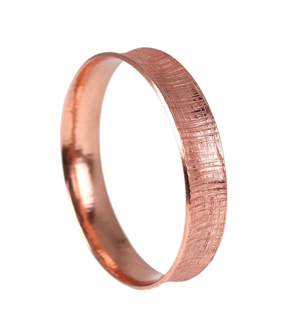 Linen Anticlastic Copper Bangle Bracelet - Handmade Copper Jewelry - Anti-tarnish - CF11UV0DBEN