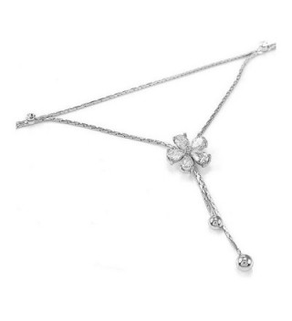 Glamorousky Elegant Flower Anklet with Silver Austrian Element Crystals (3533) - CP118SOEQ0R